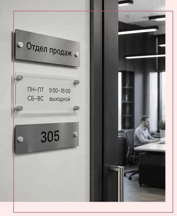 Офисные таблички на дверь в Скопине по цене от 5106 р. | Аванза-Скп